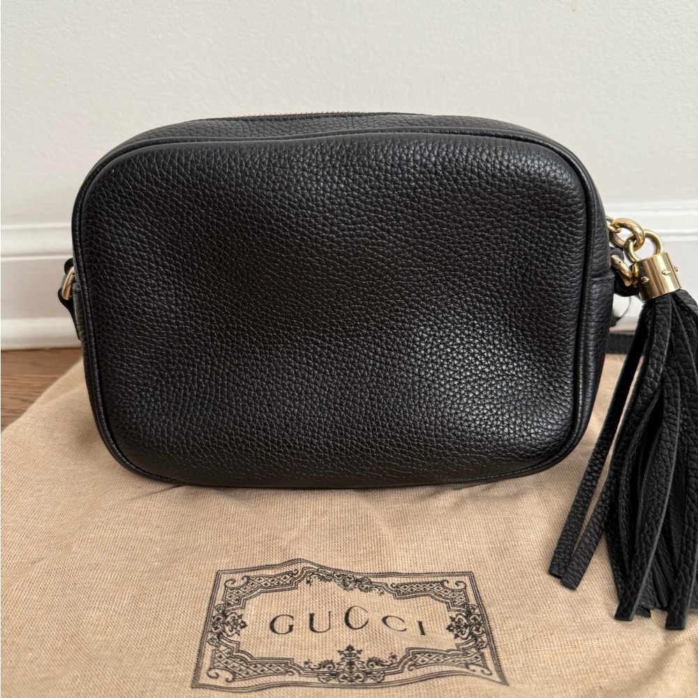 Gucci Black Pebbled Calfskin Small SoHo Disco Bag with Tassel - Picture 9 of 14